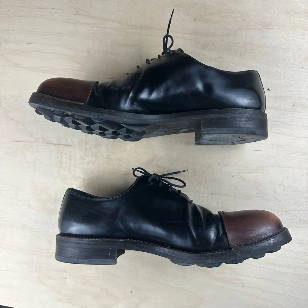 Prada black lace up shoe